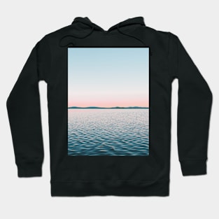 Landscape, Pink sunset, Ombre, Scandinavian art, Modern art, Wall art, Print, Minimalistic, Modern Hoodie